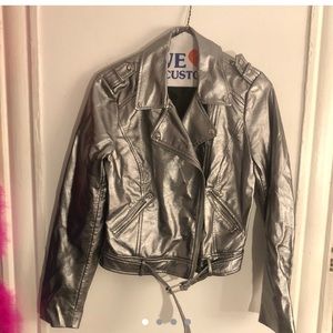 Zara faux leather biker jacket